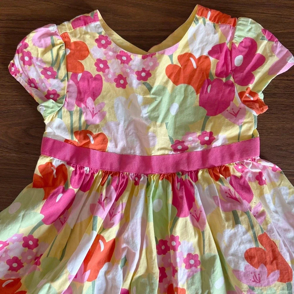 Gymboree Dress Kids Size 6 Multi Floral Cutout Back Summer Sundress Bright 2012